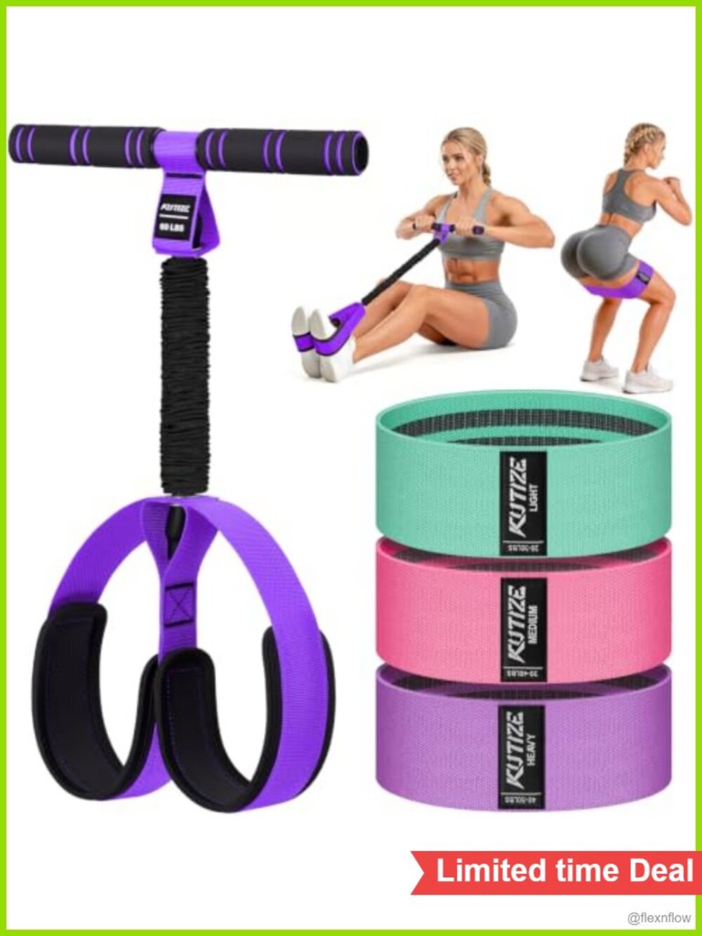 Resistance Bands Set with Pedal Puller for Women Home Workout